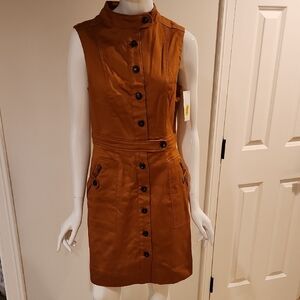 Gibson Latimer Tan Button-Up Mini Dress